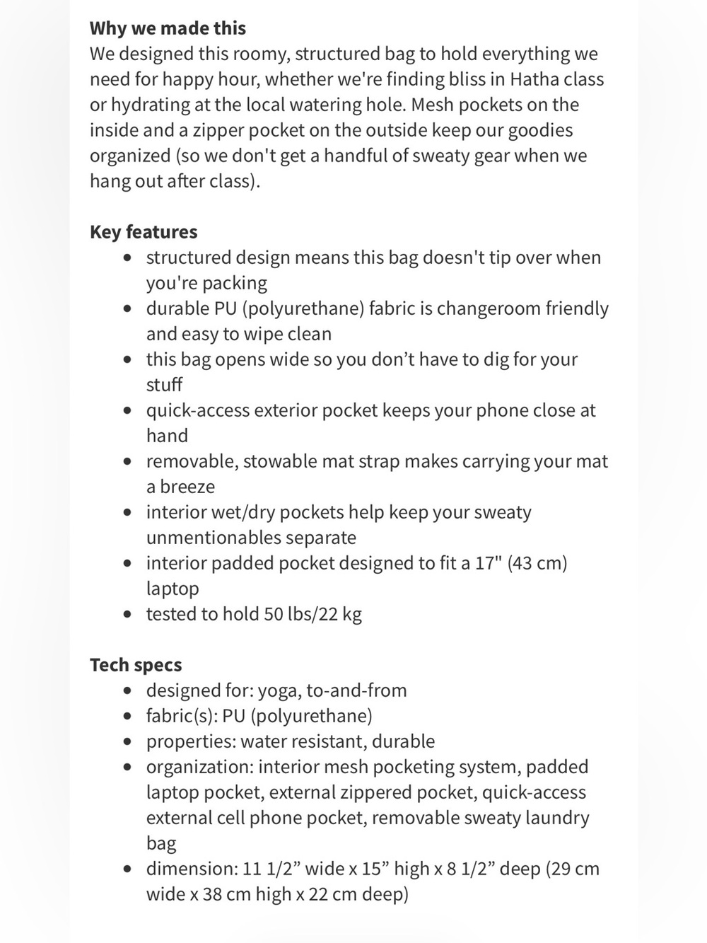 lululemon Happy Hatha Hour Bag | Rare Discontinued Style - Picture 13 of 16